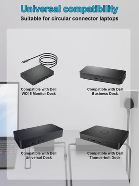 HSXIRQA connected to a Dell WD19 dock showing stable charging during use