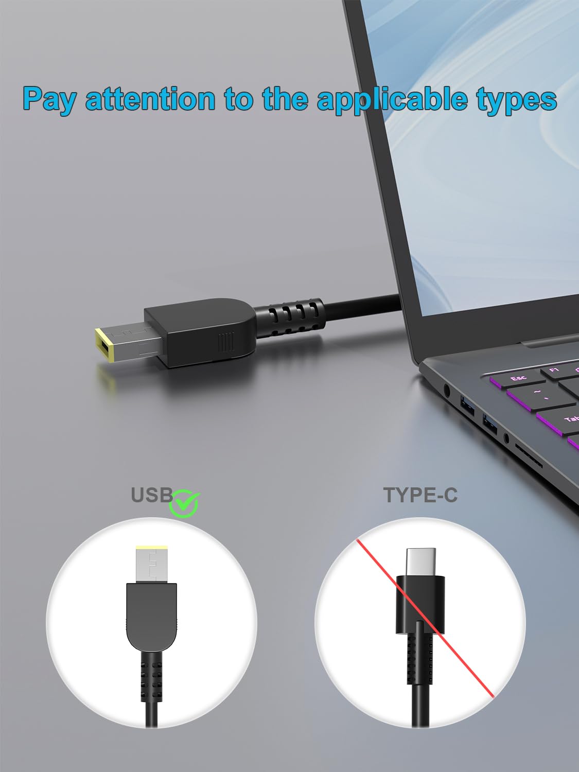 HSXIRQA charger compatible with Legion Slim 5 for reliable power
