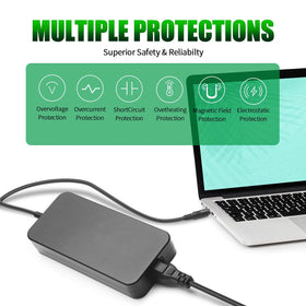 HSXIRQA charger packed in laptop bag for travel to keep MSI laptop powered