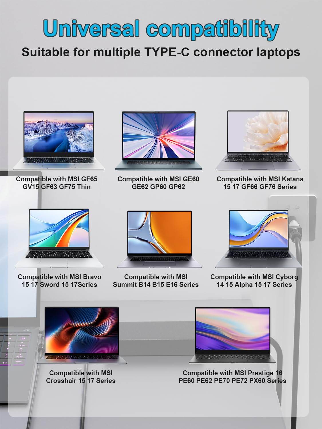 HSXIRQA compatible with a wide range of MSI notebooks for flexible power.