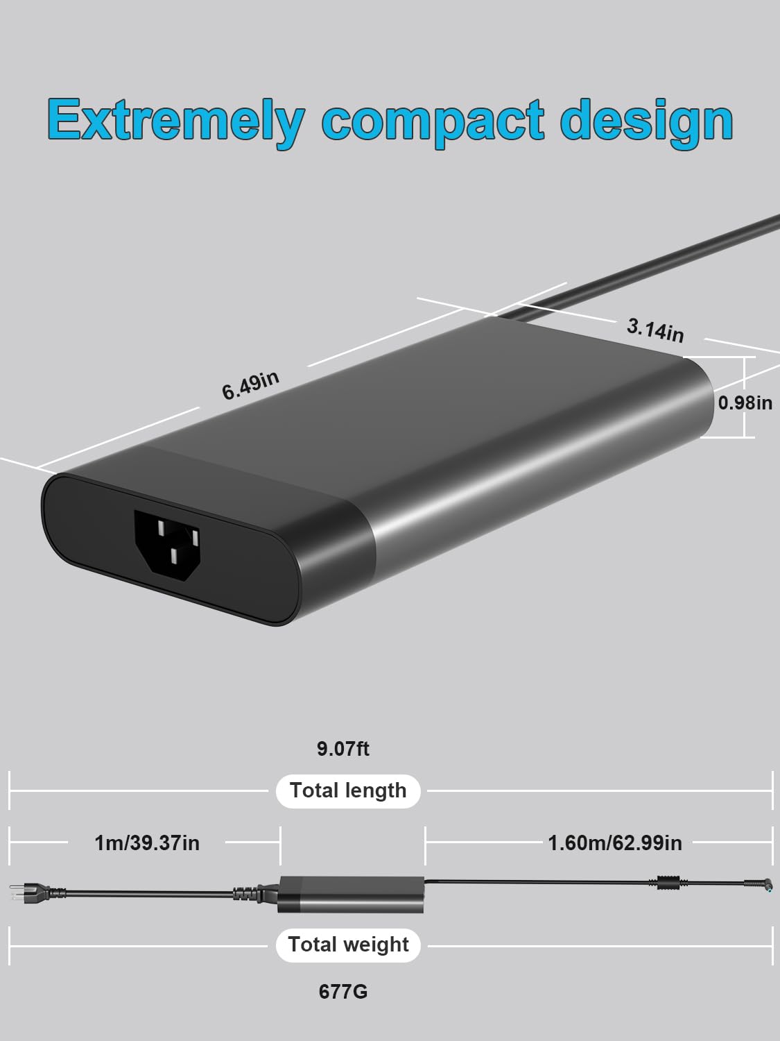 HSXIRQA side profile highlights compact lightweight housing for easy packing