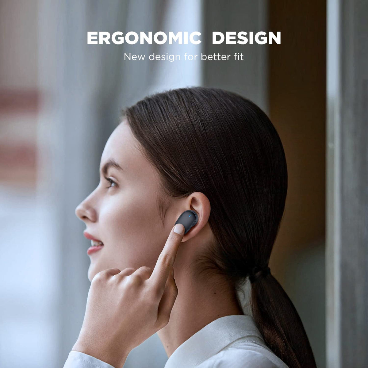 HTC Earbuds Bluetooth 5.3 auto-pairing for quick setup.