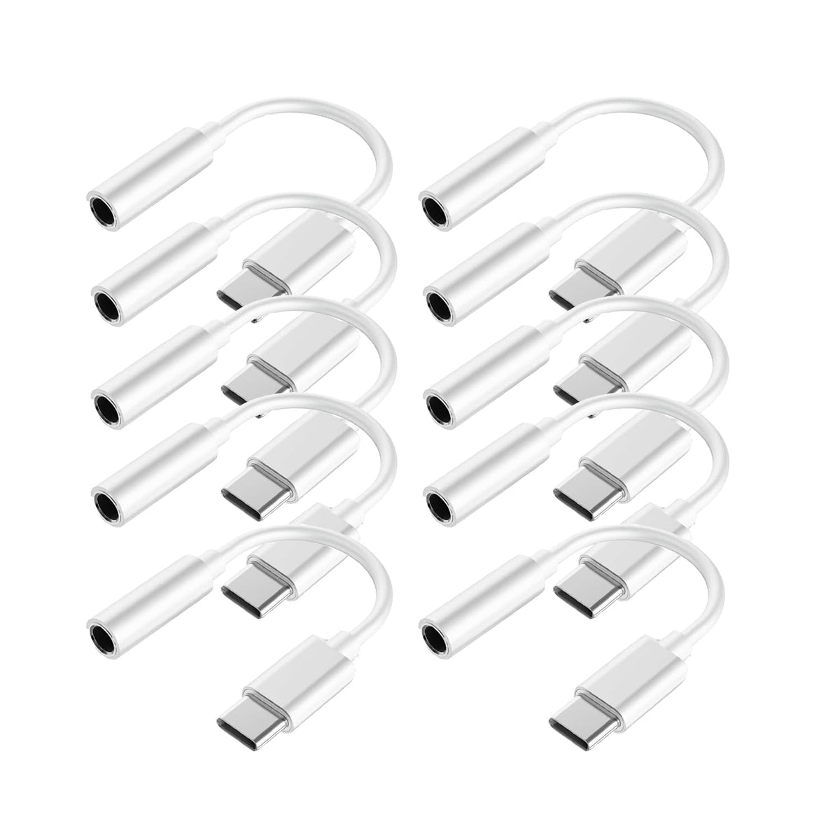 htrenc front packaging showing ten USB-C to 3.5mm adapters and brand clarity