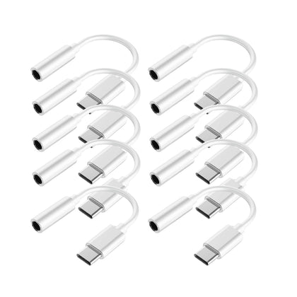htrenc front packaging showing ten USB-C to 3.5mm adapters and brand clarity