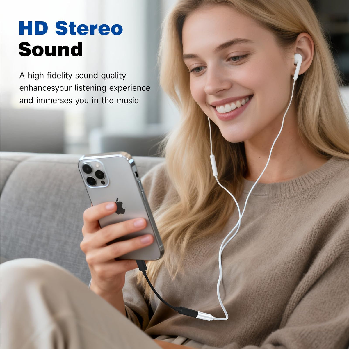 Htrenc multi-function dongle supports mic and playback controls.