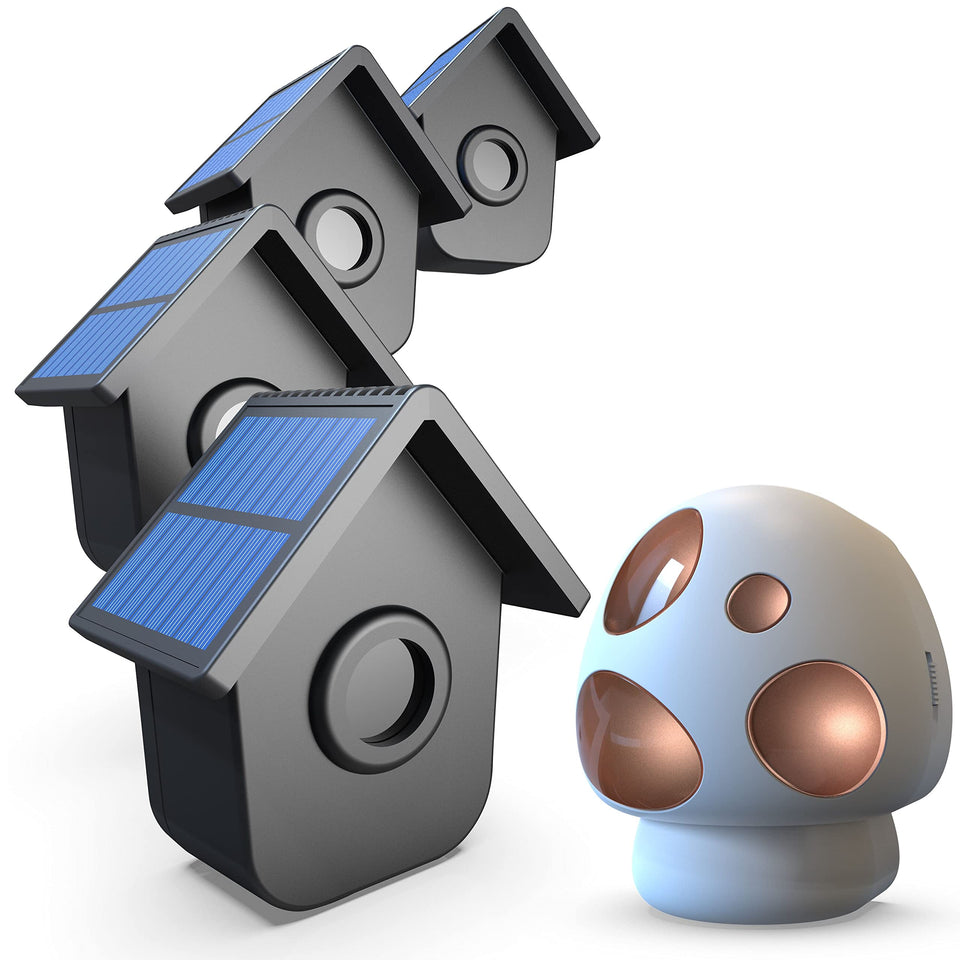 HTZSAFE solar driveway sensor front view detects motion up to 70 ft