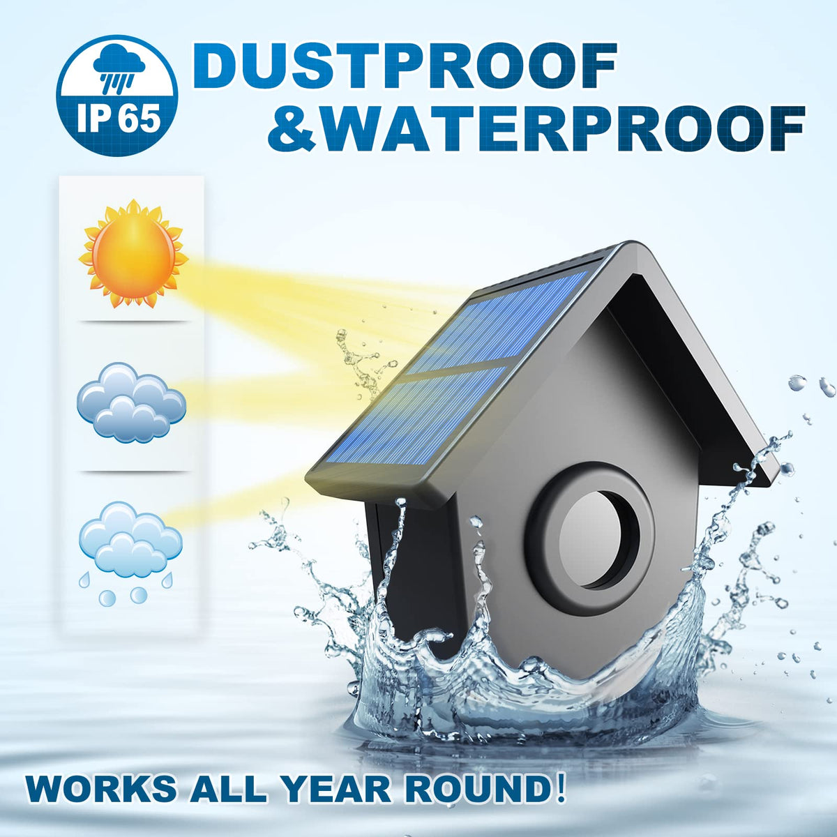 HTZSAFE weatherproof motion detector mounted on a fence post
