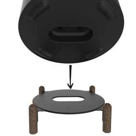 H Huaberich Black Walnut Sub Mini stand, front view, elevates the sub for clearer bass.