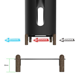 H Huaberich Black Walnut Sub Mini stand, top view, provides a stable platform for the Sub Mini.