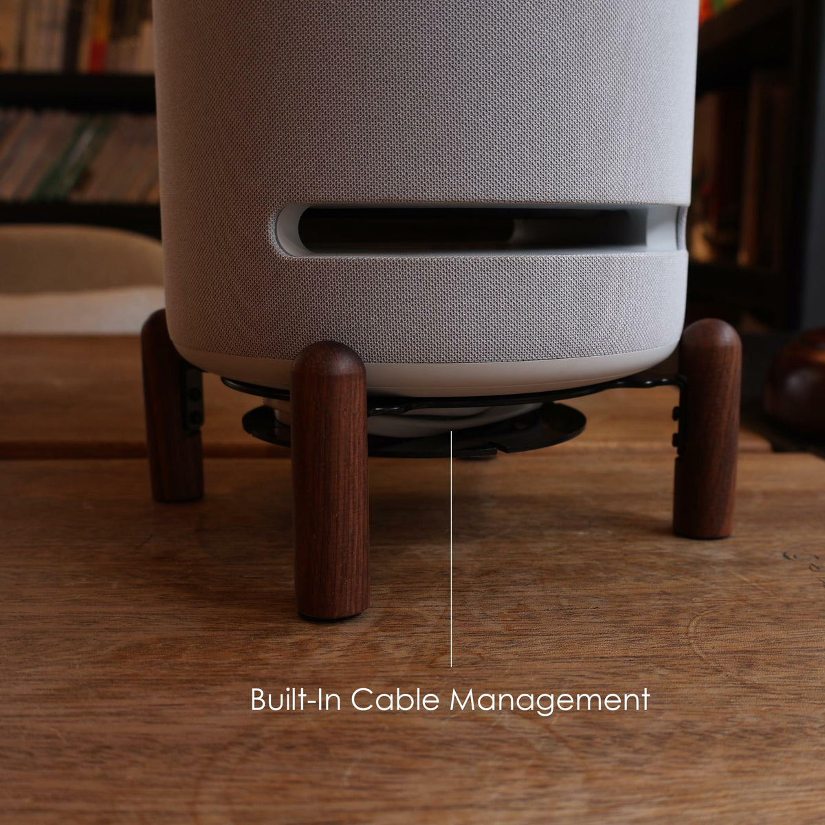 H Huaberich desk wood stand built-in cable channel – tidy workspace at a glance.