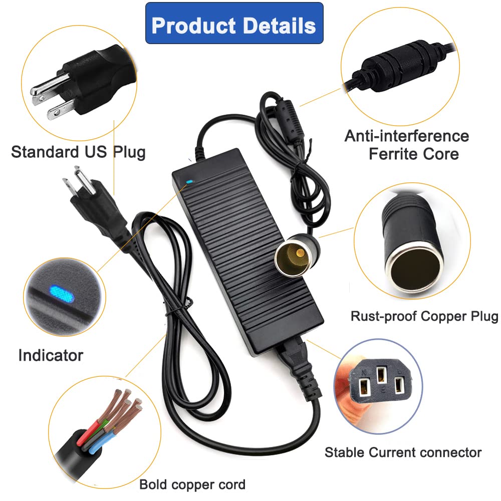 HUAPX car refrigerator connected to 12V DC power supply for cooling on trips.