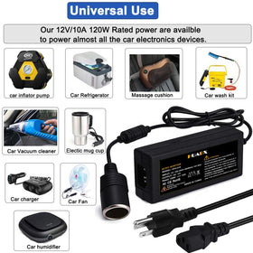 HUAPX 12V DC adapter for car vacuum cleaner use in a vehicle toolkit.