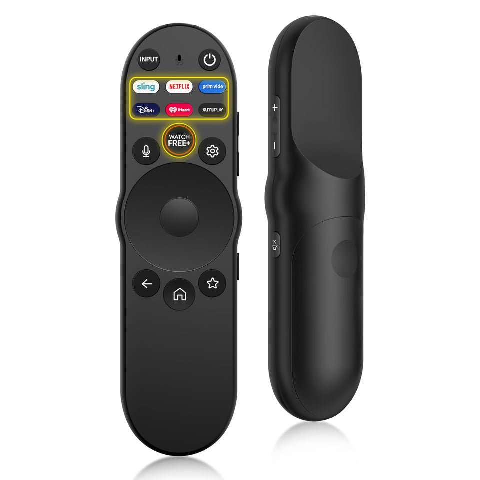 HUAYU voice remote for Vizio front view showing ergonomic design for comfortable use