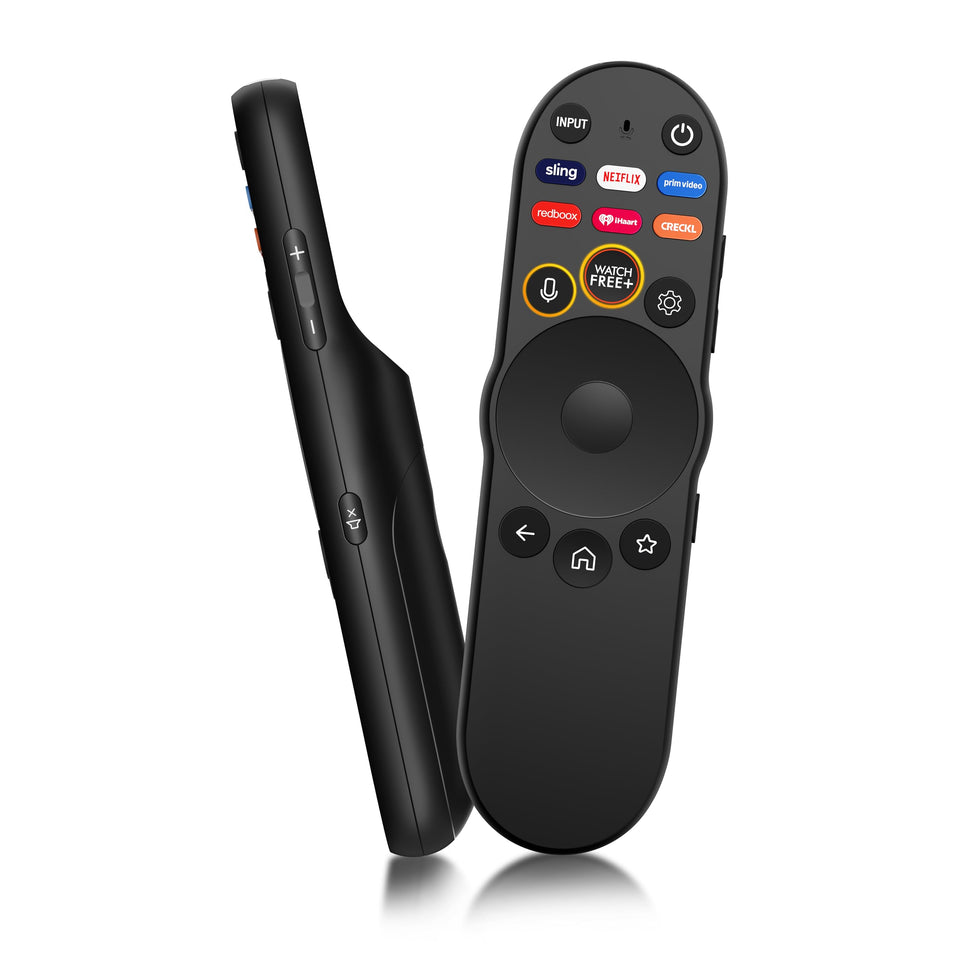 HUAYU XRT270 remote front view with voice control for VIZIO TVs.