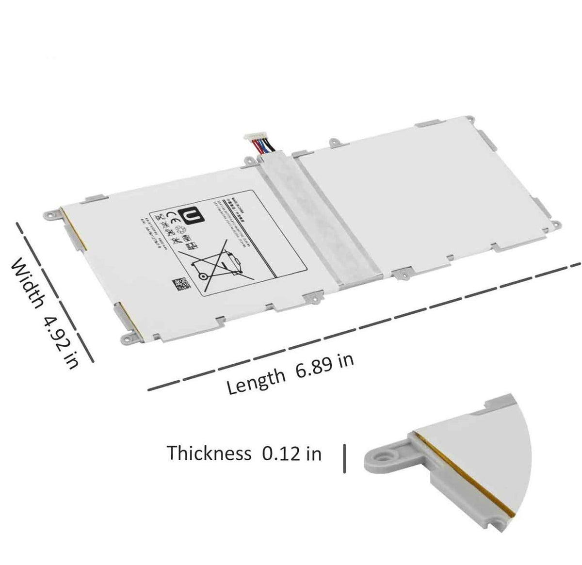 Hubei battery contacts on Galaxy Tab 4 replacement for stable power transfer.