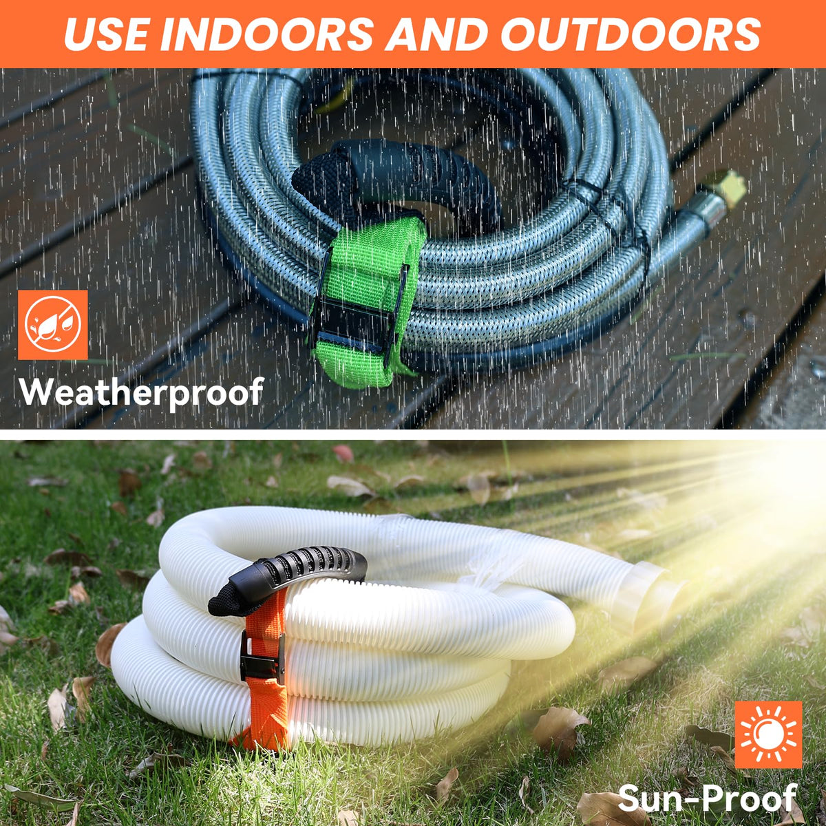HUDLL green and orange straps side-by-side for quick visual identification