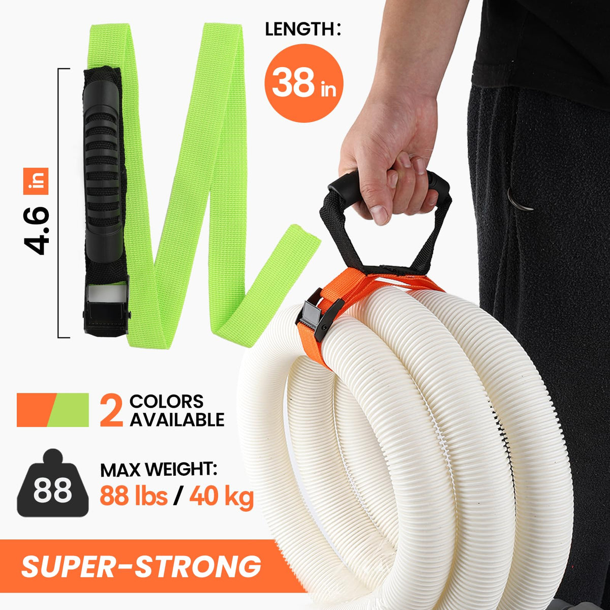 HUDLL close-up of padded handle for comfortable carrying and better grip