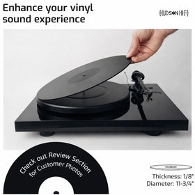 Anti-static acrylic mat reduces static buildup for cleaner playback