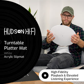 Hudson Hi-Fi acrylic mat with label recess for precise record alignment during spins.