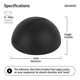Hudson Hi-Fi anti-vibration damping pads with 20 duro rubber provide support.