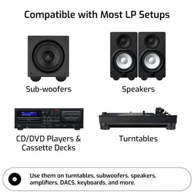Hudson Hi-Fi Block Silicone Isolation Feet on carpeted floor stay secure and protect surfaces.