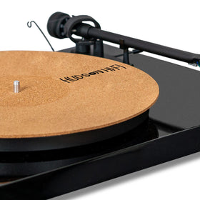 Hudson Hi-Fi Corkery recessed turntable mat top view improves sound balance with natural warmth