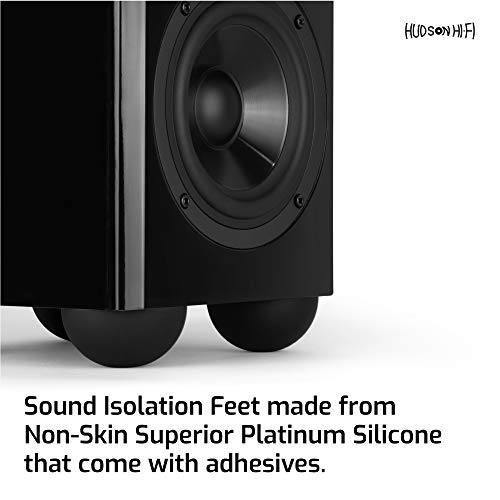Hudson Hi-Fi closeup of silicone feet showing durable temperature resistance.