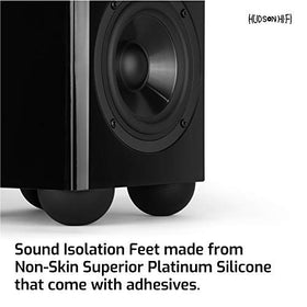 Hudson Hi-Fi closeup of silicone feet showing durable temperature resistance.