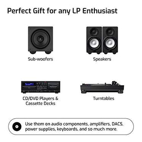 Hudson Hi-Fi 2in feet supporting a subwoofer to reduce rumble and distortion.