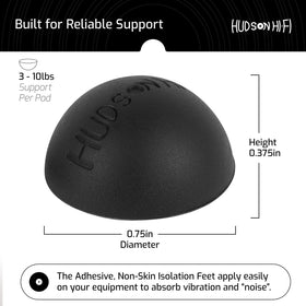 Platinum silicone Hudson Hi-Fi pad provides durable vibration damping.