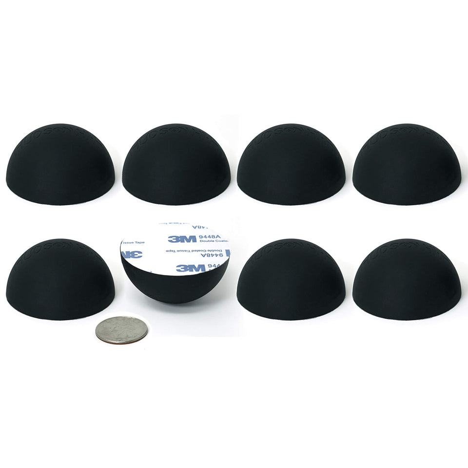 Hudson Hi-Fi silicone isolation feet beneath turntable for vibration reduction and stability.