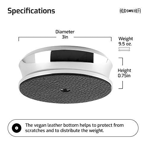Hudson Hi-Fi SmallBen Chrome on a compact 3x1-5 inch footprint fits many turntables.