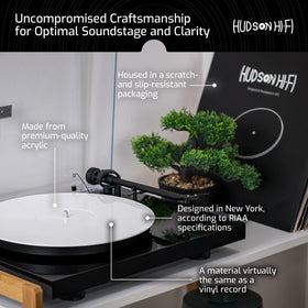 Hudson Hi-Fi mat on a turntable ready for use.