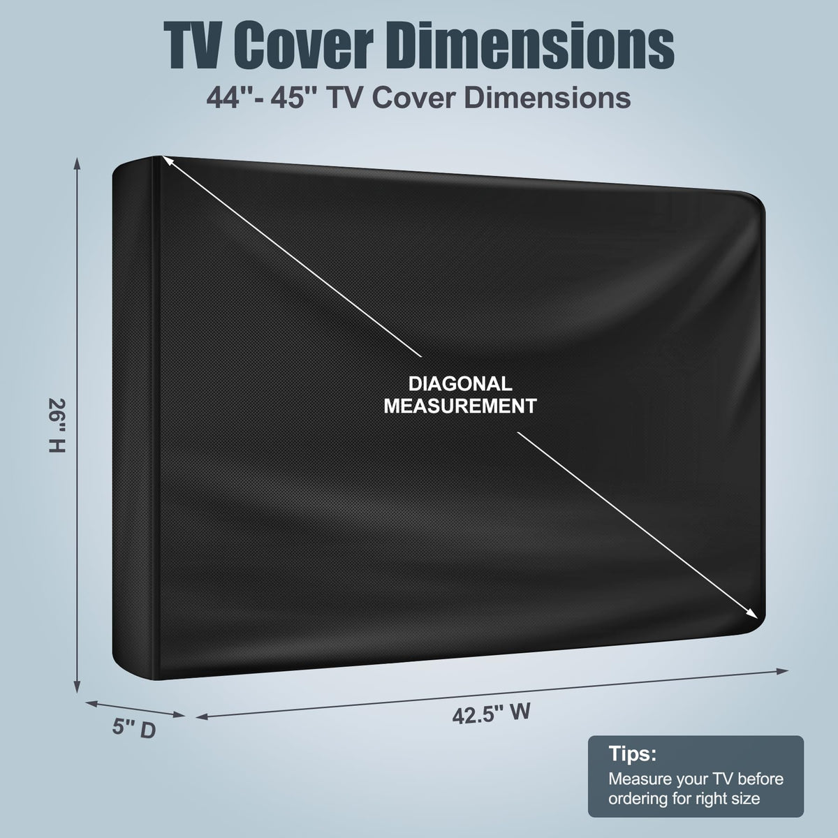 HUFUOUT outdoor TV cover back pocket keeps remote handy during outdoor use.