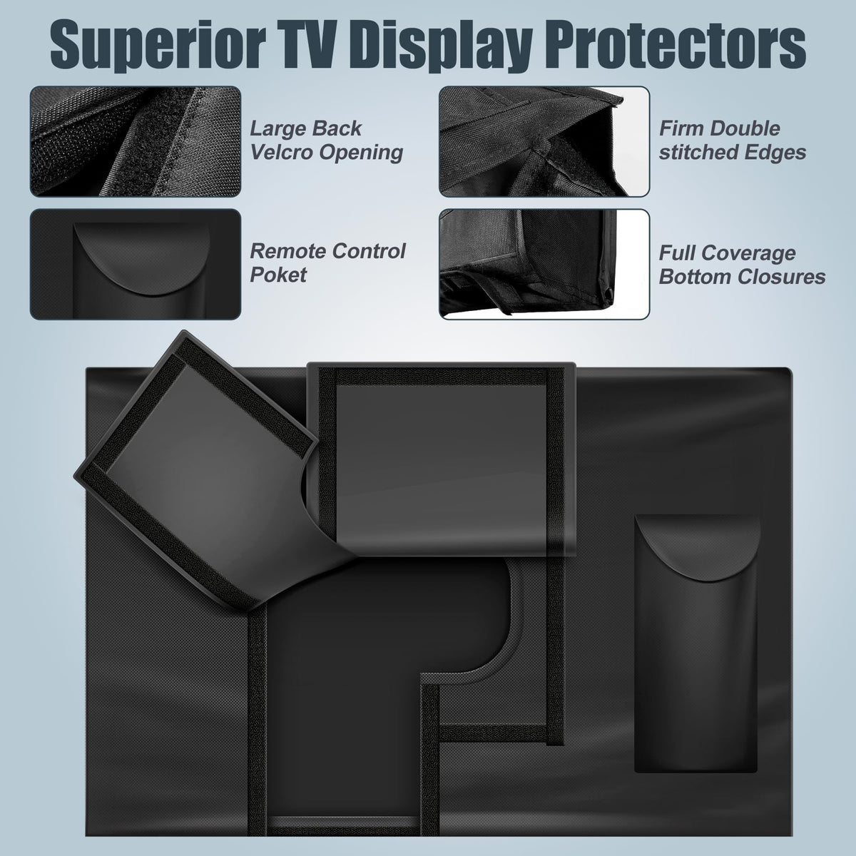 HUFUOUT waterproof weatherproof cover shields TV against snow and rain