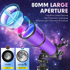 HUGERSTAR Telescope 600mm focal length enables clear distant targets at night