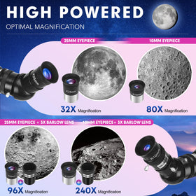 HUGERSTAR telescope AZ mount stainless tripod adjustable for comfortable viewing