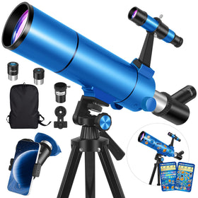 HUGERSTAR telescope on adjustable tripod for stable beginner viewing