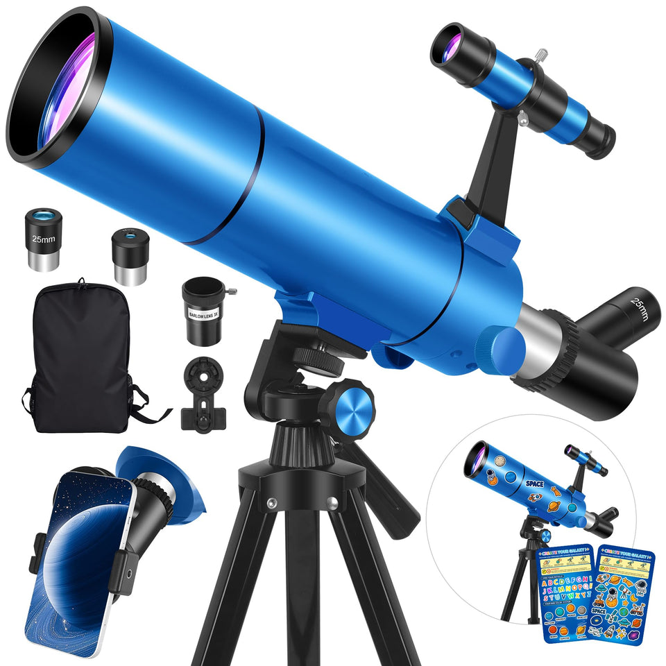 HUGERSTAR telescope on adjustable tripod for stable beginner viewing