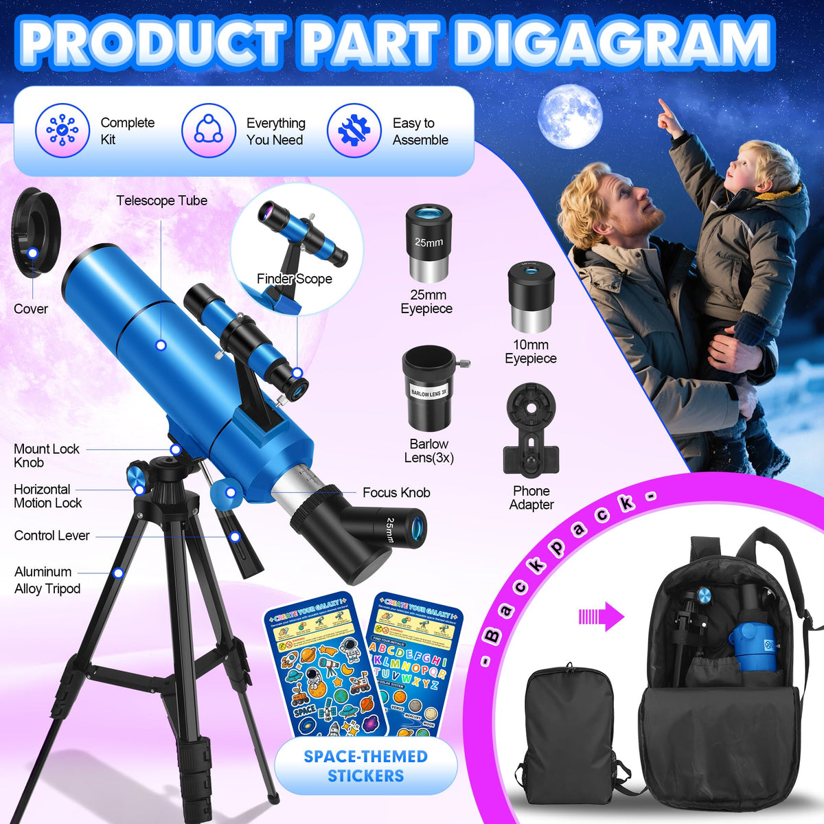 HUGERSTAR smartphone adapter enables quick Moon and planet photos