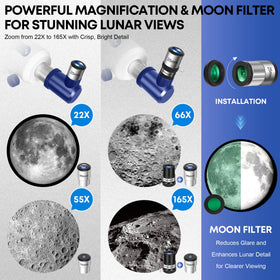 HUGERSTAR includes two eyepieces for versatile magnification options