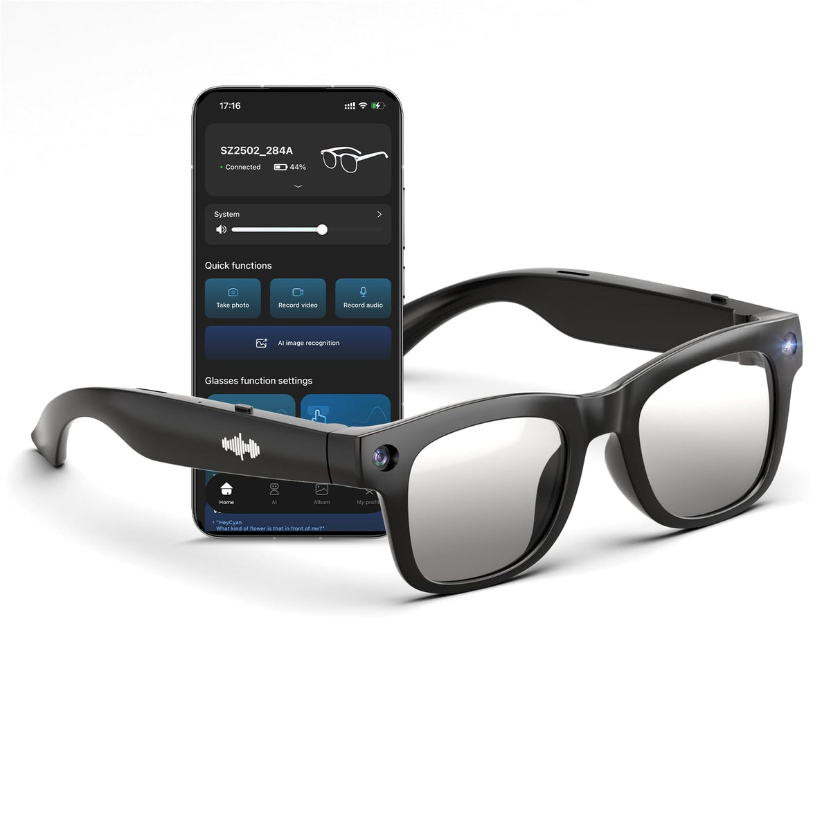 Hugur AI smart glasses with 8MP camera for crisp POV photos