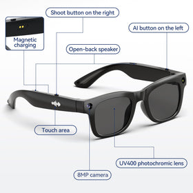Hugur AI Smart Glasses lightweight frame for comfortable wear.