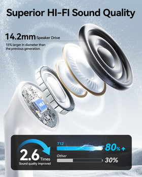 HUIFU T12 14.2 mm diaphragm drivers delivering immersive bass and crisp highs