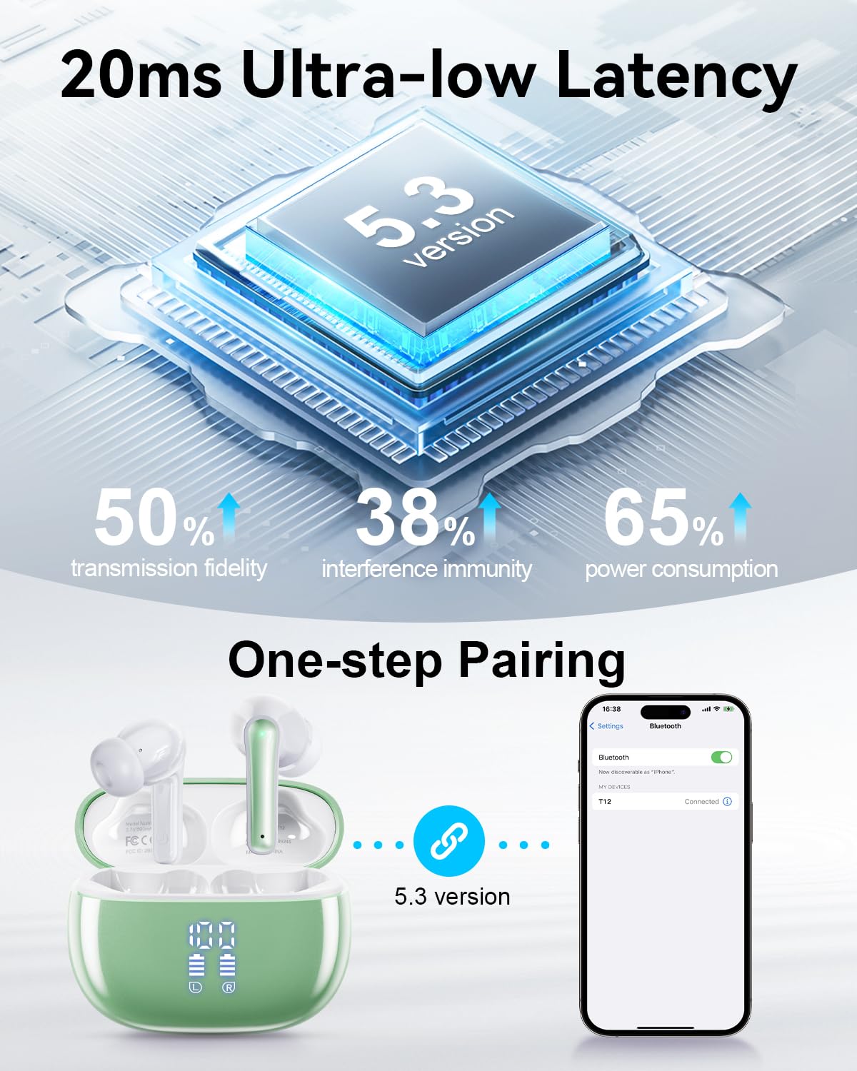 HUIFU T12 touch controls for music and calls hands-free