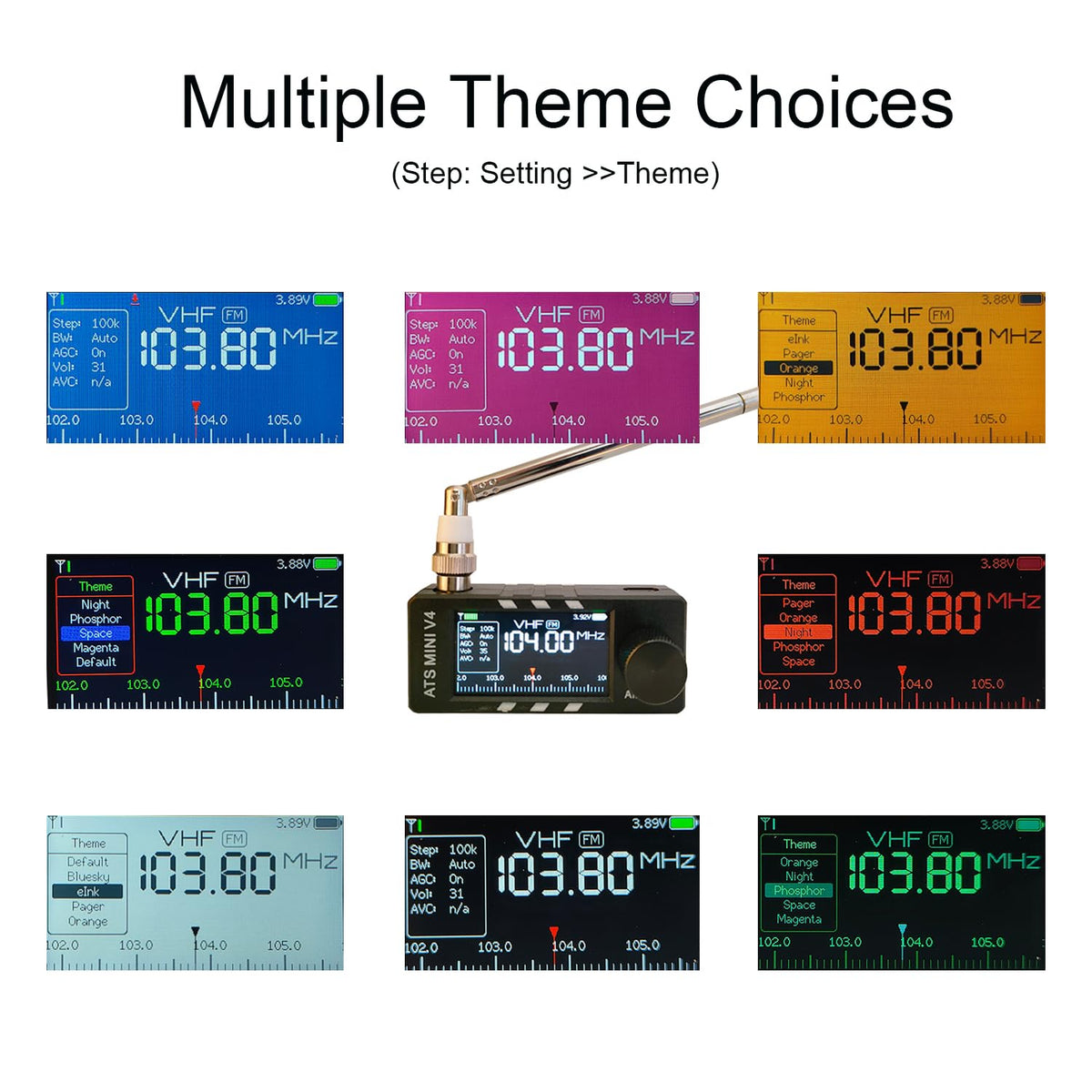 HuiTinJesh ATS MINI V4 1.9 inch HD screen clearly displays stations