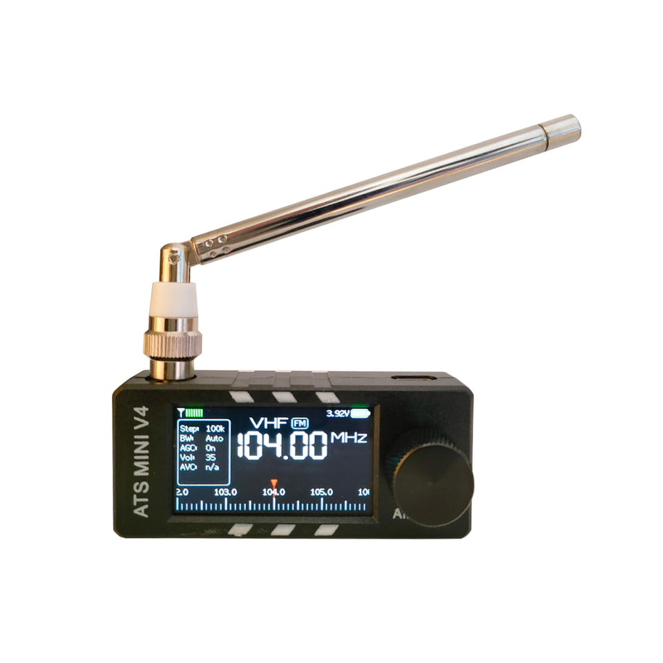 HuiTinJesh ATS MINI V4 antenna input shows protected interface for stable reception
