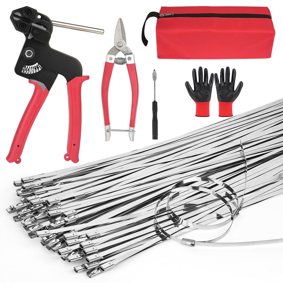 Huiyangteng front packaging showing complete stainless steel tie kit and case for easy identification and storage