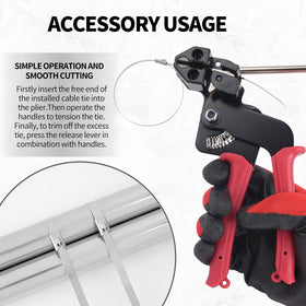 Huiyangteng tool and accessories laid out showing included gloves, snips, remover for jobsite convenience