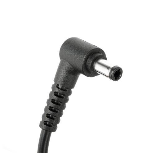 Huiyuan charger with L-shaped plug reduces cord tension during use.